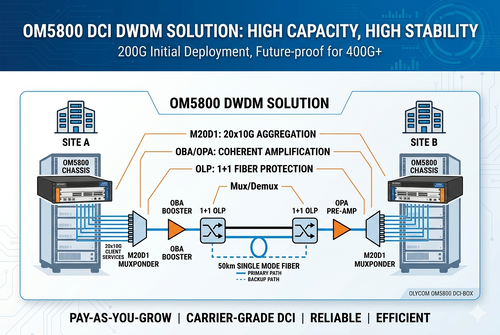 최신 회사 사례 Short Distance 200G to 400G Scalable DWDM DCI Solution