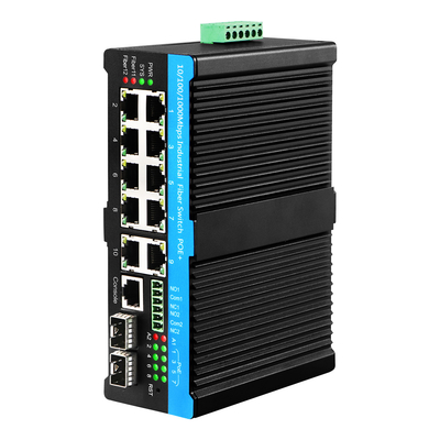 품질  Black Case 8 Port Managed POE Af/At/Bt Industrial Ethernet Switch With 2 Combo Ports 공장