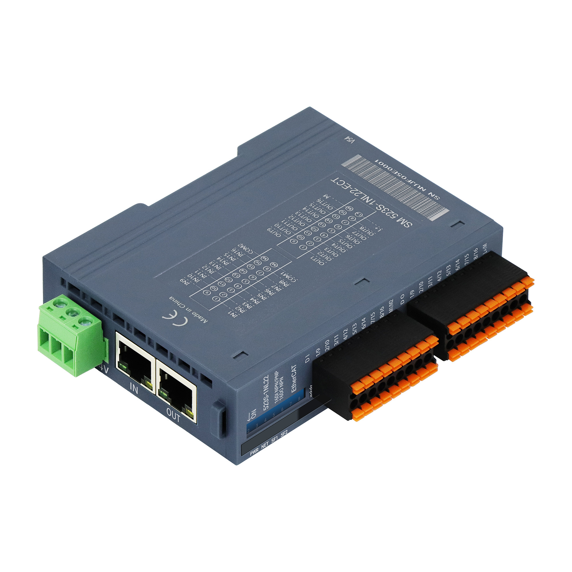 2 RJ45 100Mbit/s EtherCAT 독립 PAL I/O 시스템 아날로그/디지털 DC24V 입력