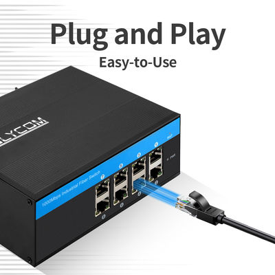 8 포트 PoE 이더넷 스위치 산업 관리되지 않은 네트워크 120W/240W DC48V IP40 등급