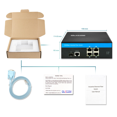 5 포트 스마트 관리 이더넷 스위치 기가 비트 SFP 섬유 산업 등급 IP40 수준