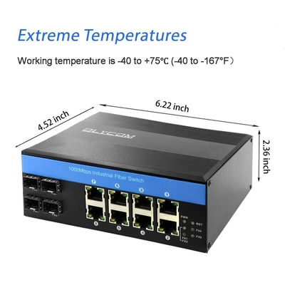 OLYCOM PoE 네트워크 스위치 8 포트 240W 예산 산업 기가비트 이더넷 CE FCC