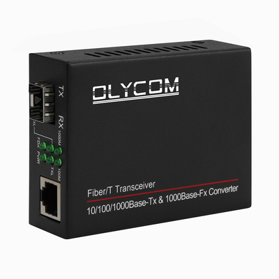 1G SFP 미디어 변환기 기가비트 광섬유 이더넷 관리되지 않은 미니 사이즈 블랙 DC5V