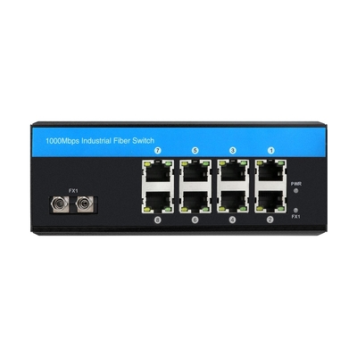 8 포트 산업용 기가비트 네트워크 스위치 관리되지 않은 ST 섬유 단일 모드 30Km DC24V
