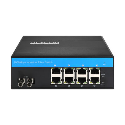 8 포트 산업용 기가비트 네트워크 스위치 관리되지 않은 ST 섬유 단일 모드 30km DC24V CE