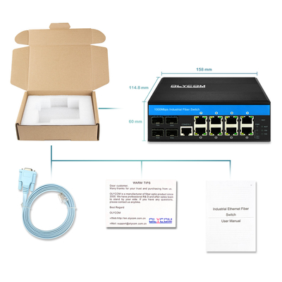 산업 관리 PoE 스위치 8 포트 L2 기반 240W 예산 지원 1G 2.5G 섬유 반지