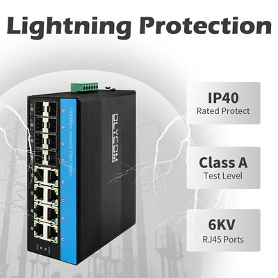 16 포트 산업 스마트 관리 섬유 스위치 1G/2.5G 섬유 ERPS STP MSTP RSTP