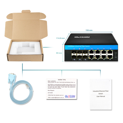 산업용 관리 기가비트 이더넷 스위치 1G/2.5G 광학 SFP 슬롯 ERPS 링 IP40