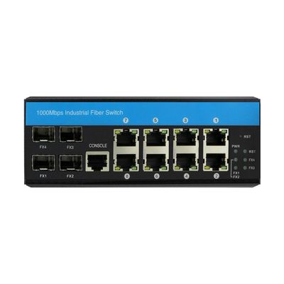 레이어 3 산업 관리 스위치 기가 비트 이더넷 12 포트 ERPS RSTP DIN Rail CE