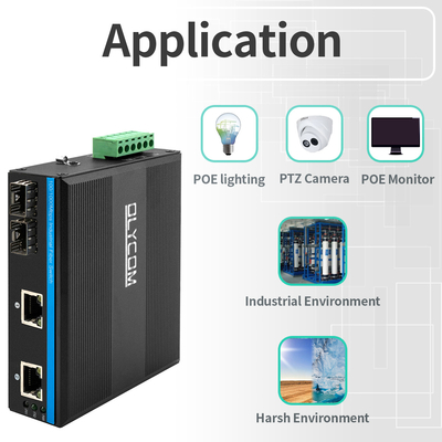 4 포트 기가비트 관리되지 않은 이더넷 스위치 100/1000M 섬유 자동 적응식 Din Rail