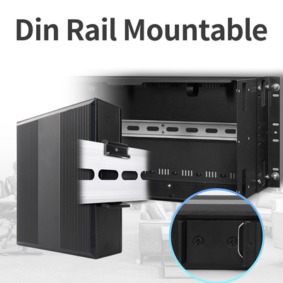 4 포트 기가비트 관리되지 않은 이더넷 스위치 100/1000M 섬유 자동 적응식 Din Rail
