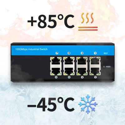 IM-WS080GE 8 포트 E-Mark 이더넷 스위치 기가 비트 관리되지 않은 Din 장착 24V 입력