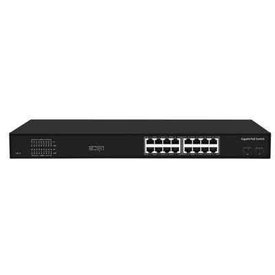 16 포트 기가비트 포 스위치 300W 예산 관리되지 않은 VLAN 250 미터 거리 SFP 섬유