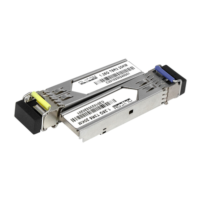 싱글 파이버 트랜시버 20KM 1.25G LC 포트 1310nm/1550nm DDM 상업용 등급