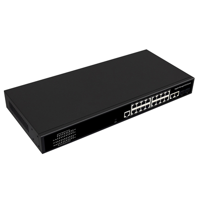 16 포트 기가비트 관리된 PoE 스위치 상업용 1U 랙 300W 2 SFP/RJ45 업링크