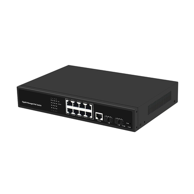 8 포트 PoE Vlan 관리 기가 비트 섬유 스위치 리얼텍 칩 120W 예산 AC 입력