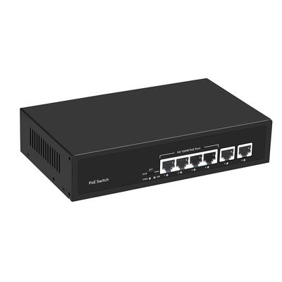 빠른 이더넷 CCTV PoE 스위치 4 포트 2 구리 Uplink 55W 전력 예산 AC 입력
