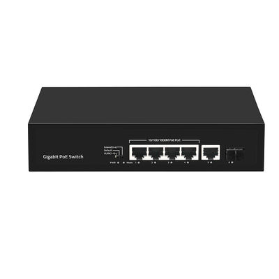 4포트 기가비트 파이버 스위치 PoE Af/At 60W, SFP/구리 업링크 1개, 상업용 등급 CE