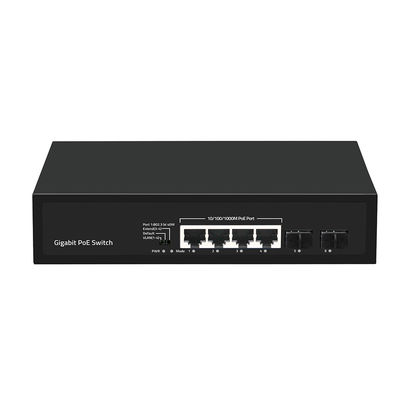 4 포트 기가비트 PoE 스위치 60W 예산 SFP 섬유 관리되지 않은 VLAN 250 미터 확장
