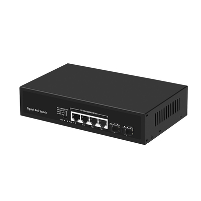 4 포트 기가비트 PoE 스위치 60W 예산 SFP 섬유 관리되지 않은 VLAN 250 미터 확장