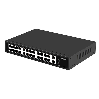 24 포트 CCTV 포 스위치 관리되지 않은 100M 빠른 이더넷 랙 타입 300W 예산 AC 입력