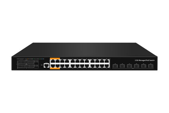 공장 OEM/odm L3 관리 이더넷 POE 스위치 24*10/100/2500mbps+6* 10Gb SFP+