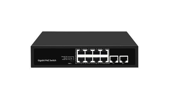 네트워크 관리되지 않은 10 포트 기가비트 데스크톱 POE 스위치 8 포트 Poe AC100-240V