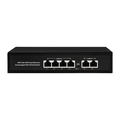 OEM ODM 빠른 이더넷 10/100 Mbps 4 포트 포 스위치 2 Uplink 포트 네트워크 스위치