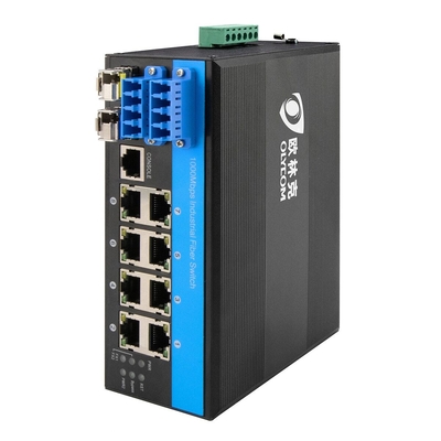 10포트 2.5G SFP 바이패스 관리 산업용 POE 섬유 스위치 8*10/100/1000mbps RJ45