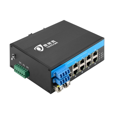 10포트 2.5G SFP 바이패스 관리 산업용 POE 섬유 스위치 8*10/100/1000mbps RJ45