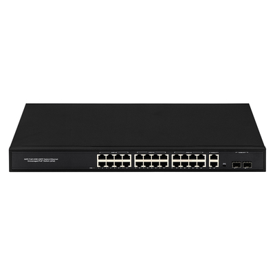 24 포트 네트워크 48V 액티브 PoE 스위치 450W 표준 AF/AT 2 RJ45 Uplink 포트 이더넷 sfp 섬유 스위치