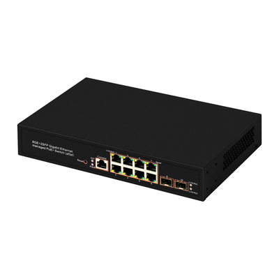 8 포트 기가비트 관리된 PoE 스위치 SFP 광섬유 120W 예산 AC 입력 리얼텍 칩