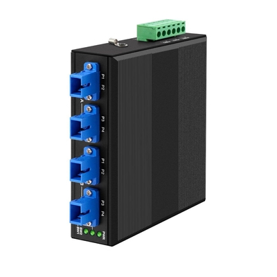 4 채널 산업 광학 우회 스위치 D2X2B Din Rail DC24V 입력 SM/MM 전력 고장으로