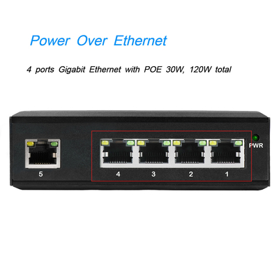 4 포트 POE 전압 부스터 DC12-48V 입력 1 업링크 네트워크 포트 스위치