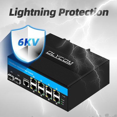 10포트 기가비트 10/100/1000mbps L2 관리 POE 스위치 2 Sfp