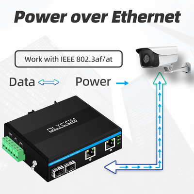 4 포트 PoE 스위치 산업용 기가비트 네트워크 15.4W 30W 60W 미니 언매니지드 DC48V CE