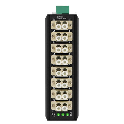 다중 모드 광섬유 바이패스 모듈 8 포트 LC 커넥터 DIN 탑재 12V 24V CE