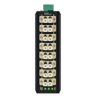 OM-FBS-44-MLC 멀티모드 옵틱스 바이패스 모듈 8 포트 LC 커넥터 DIN 12V 24V