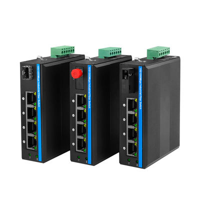 4 포트 산업 PoE 스위치 기가 비트 네트워크 활성 PoE 120W 예산 관리되지 않은 Din Rail