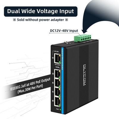 단단한 10/100/1000mbps 미니 관리되지 않은 네트워크 스위치 포 스위치 12-48v DC