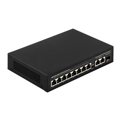 120W 관리되지 않은 POE 스위치 8 PoE 10/100/1000Mbps + 2 LAN 10/100/1000Mbps + 1SFP 100/1000M