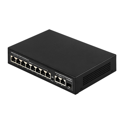 120W 관리되지 않은 POE 스위치 8 PoE 10/100/1000Mbps + 2 LAN 10/100/1000Mbps + 1SFP 100/1000M
