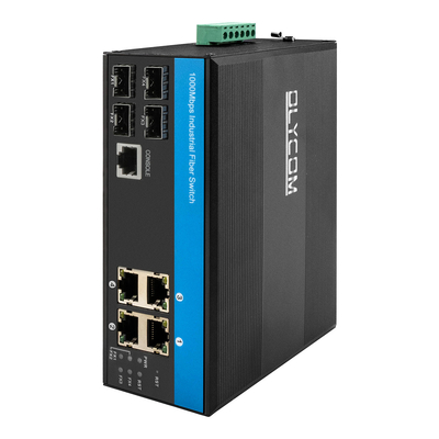 8 포트 기가비트 L2 관리 산업 광선 스위치 12V/24V/48VDC 입력 이더넷 스위치