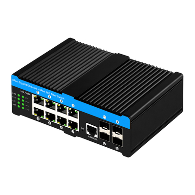 10G 산업 POE 스위치 8*기가비트 POE 포트 4*10G SFP 업링크 L2 관리 네트워크 스위치