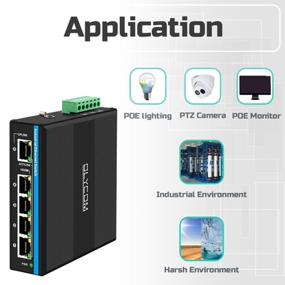 미니 5 포트 산업 이더넷 스위치 4 RJ45 포트 1 업링크 RJ45 기가 비트 관리되지 않은 스위치 dc12v/24v 입력