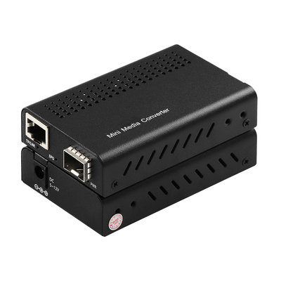 미니 10G 미디어 변환기 관리되지 않은 SFP + 광섬유로 10GB 기반 T 랙 장착
