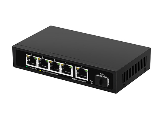 5 포트 2.5G 이더넷 스위치 10G 섬유 업링크 관리되지 않은 자동 감지 네트워크 속도