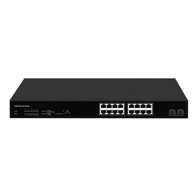 16 포트 2.5G 네트워크 스위치와 10G 섬유 무관리 자동 적응 속도 옵션 PoE