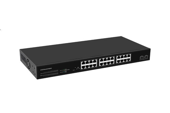 24 포트 네트워크 스위치 100M/1G/2.5G 이더넷 1G/2.5G/10G FAN을 사용하지 않는 섬유
