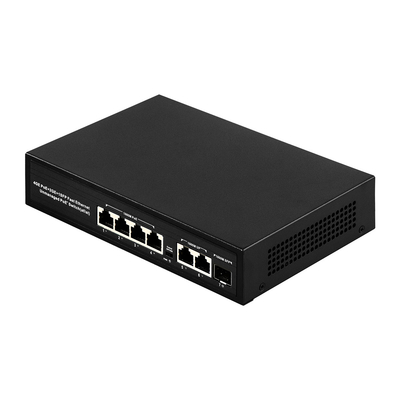 6 포트 플러그 앤 플레이 POE 스위치 48V 1000Mbps 포트 IEEE 802.3 af/at 이더넷 스위치 POE IP 카메라에 적합